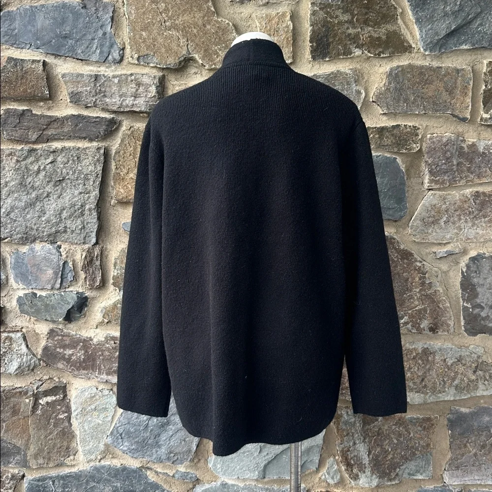 NWT J. Crew Cocoon Alpaca Blend Black Longline Minimalist sweater-blazer Size L